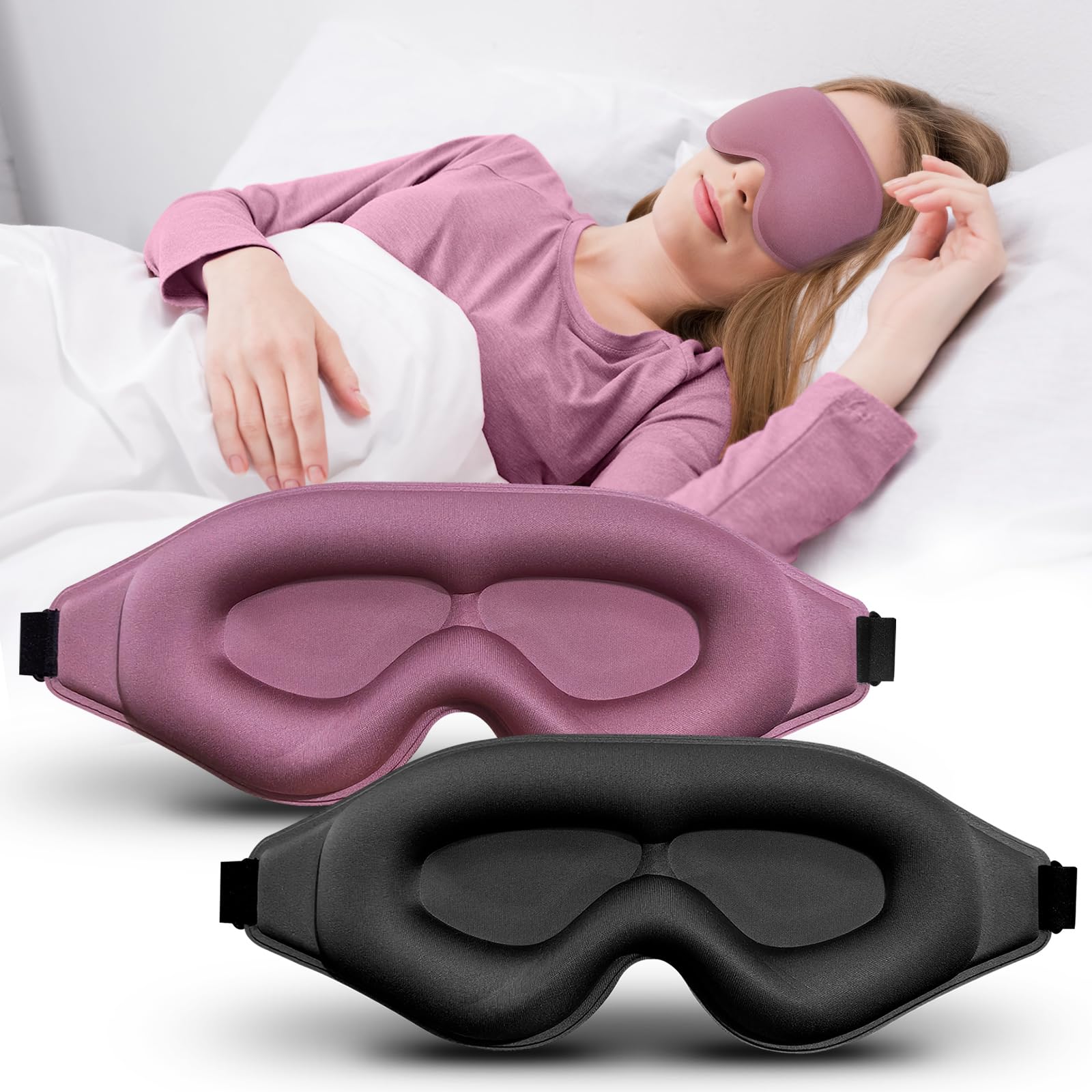 Clbxzwc 3D Advanced Eye Mask for Sleeping，Ultra Delicate Soft Skin Friendly Eye mask，100% Blackout Sleep Eye Mask for Sleep Eyelash Extension Sleep mask，Sleeping Eye Masks for Men and Women
