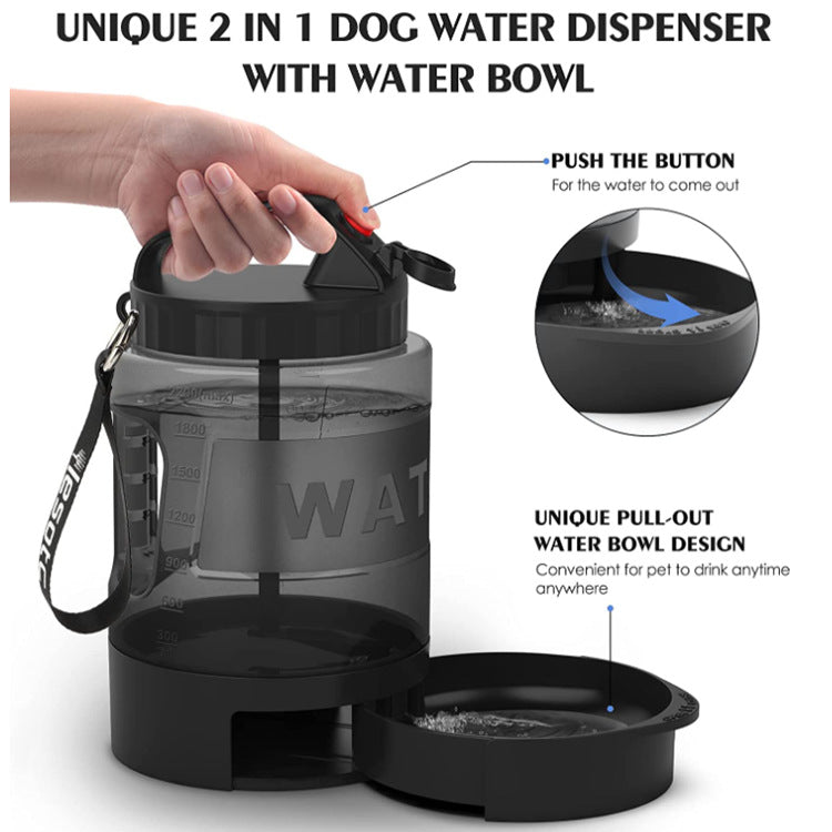 2.2L Dog Water Bottle for Outdoor Activities