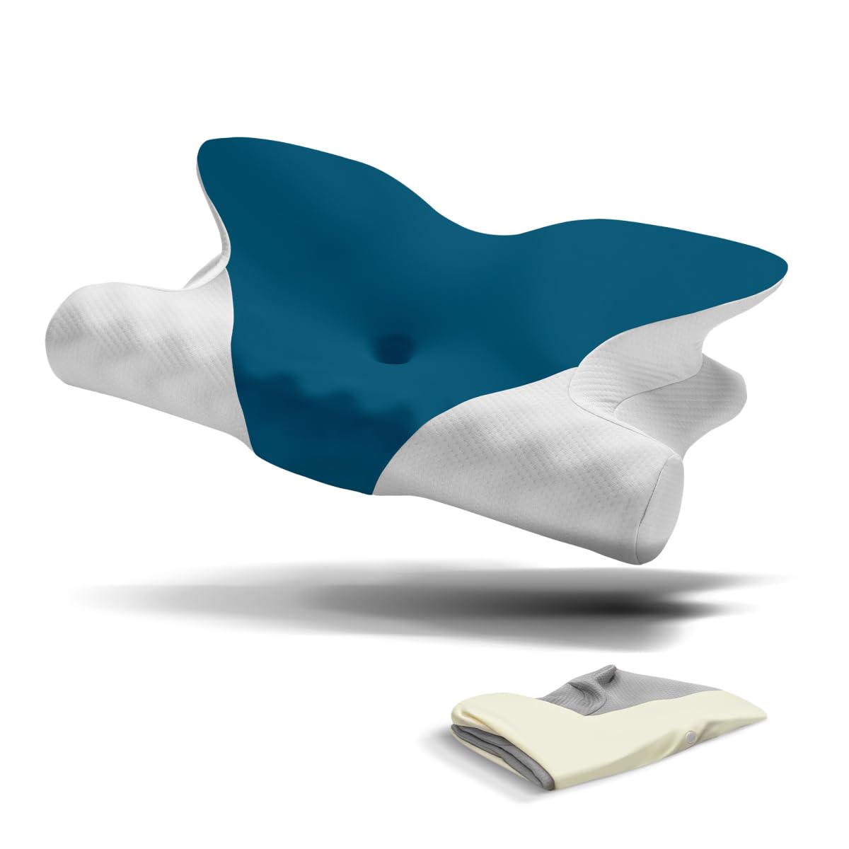 RENPHO Ultra Pain Relief Neck Pillow Ergonomic Contour Memory Form Pillow for Side Back Stomach Sleeper with 2 Cooling Pillowcases Orthopedic Cervical Pillow for Adult