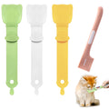 Idepet 4 Pack Cat Strip Feeder and Pet Food Mixing Spoon3 Color Cats Stripe Squeeze Spoon Multifunctional Lickable Treat Feeding Dispenser for Cat Liquid Snack and Wet Food