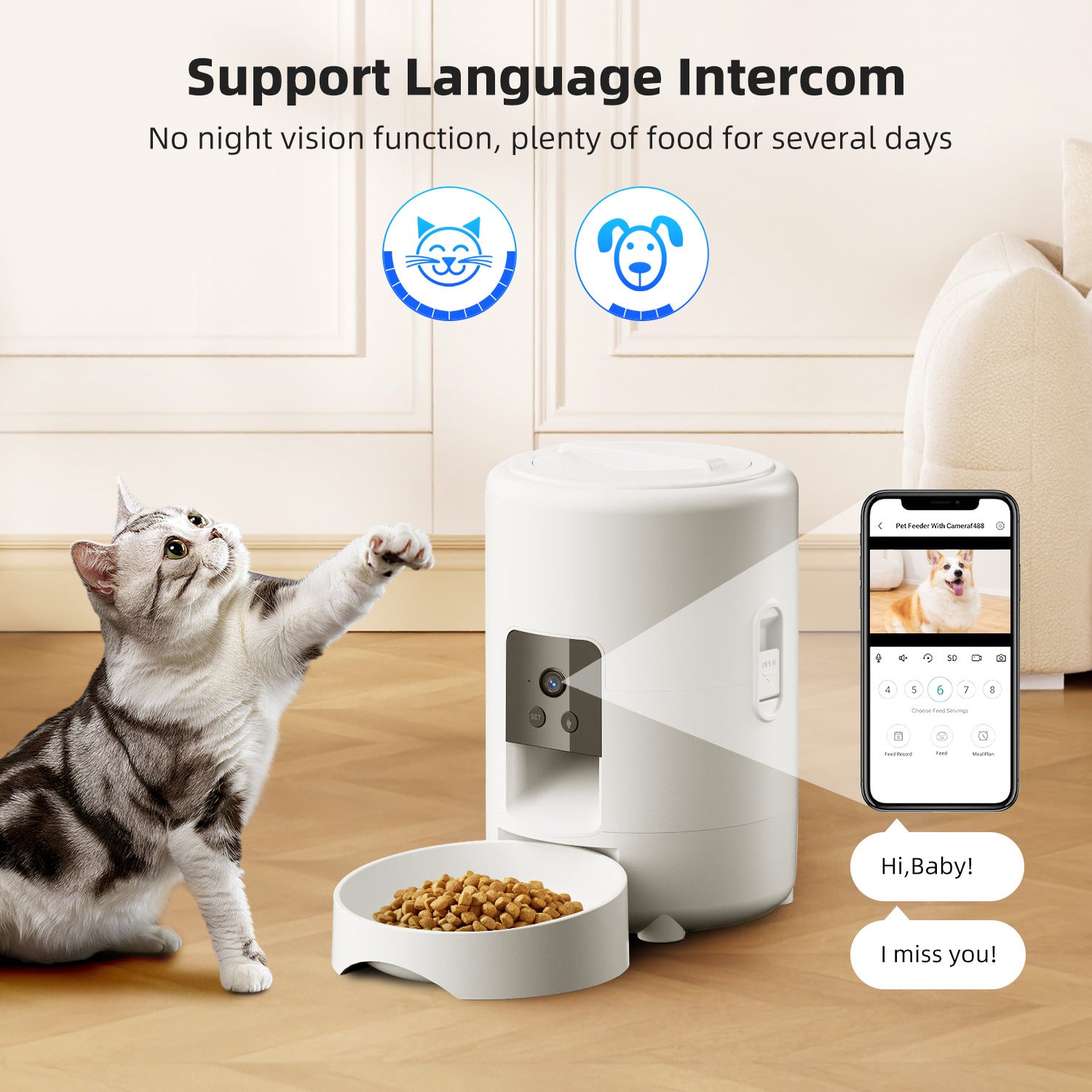 Smart WiFi Pet Feeder 2L Automatic Dispenser